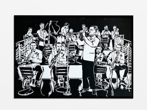 King of Swing / Benny Goodman Orchestra / BIG!!! Linocut print