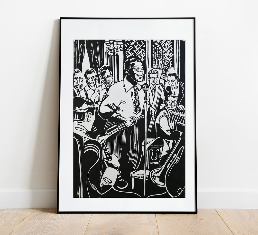 A Song Is Born / Louis Armstrong (1948) / Linocut Print / Handmade