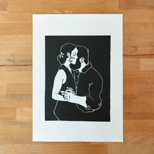 Load image into Gallery viewer, Sharing / Handmade Linocut Print
