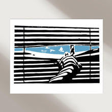 Load image into Gallery viewer, Blue Skies / Linoleum Cut Print
